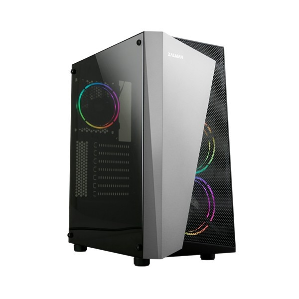Корпус ZALMAN S4 Plus, без БП, боковое окно (акрил), черный,  ATX