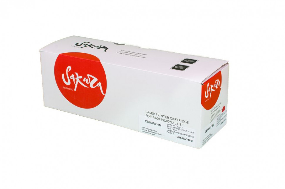 CB543A (HP 125A) / Canon 716M Картридж Sakura для HP Color LJ CM1312MFP/CP1215/CP1515/CP1518, Canon LBP5050, LBP5050n, MF8030Cn, MF8040Cn, MF8050Cn, MF8080Cw 1980B002 пурпурный, 1500 к.