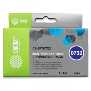 Cactus C13T0732 Картридж  для Epson Stylus С79/ C110/ СХ3900/ CX4900/ CX5900/ CX7300/ CX8300/ CX9300, голубой