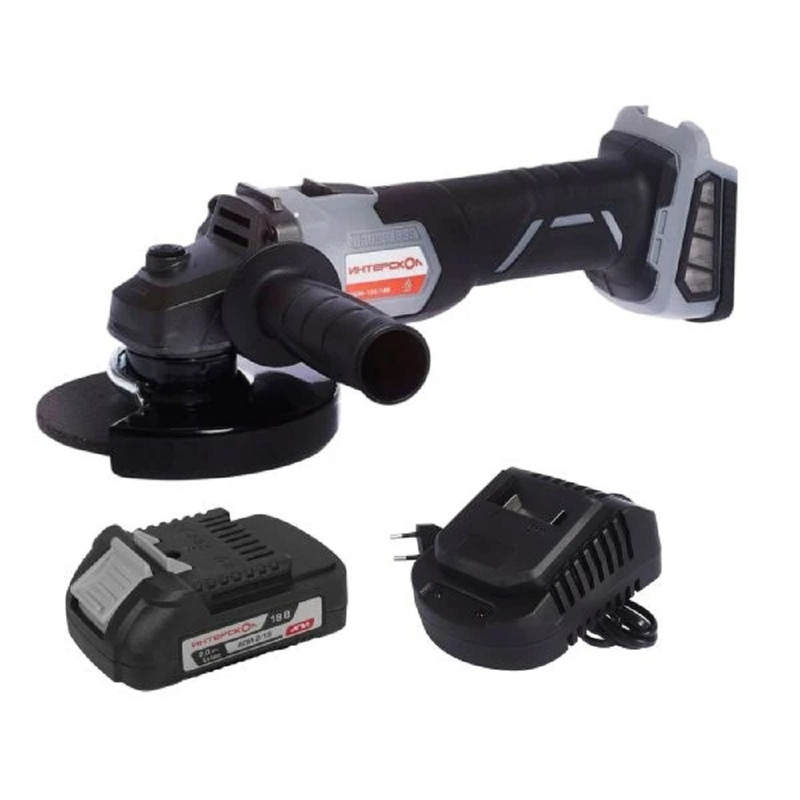 ИНТЕРСКОЛ УШМ-125/18В акк. угловая шлифмашина Li-ion АПИ [578.0.0.70] { кейс, без аккум. и ЗУ } 