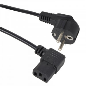 VCOM CE021R-CU0.5-1.8M Кабель комп - розетка 220V EU (угол-угол)<VDE> 3GX0,5mm2, 1,8m, медь, 