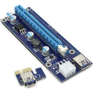 Espada Переходник/удлинитель (Riser) PCI-Ex1 (M) -> PCI-Ex16 (F)(ver009s), с питанием, 80cm (EPCIeKit) (43370)