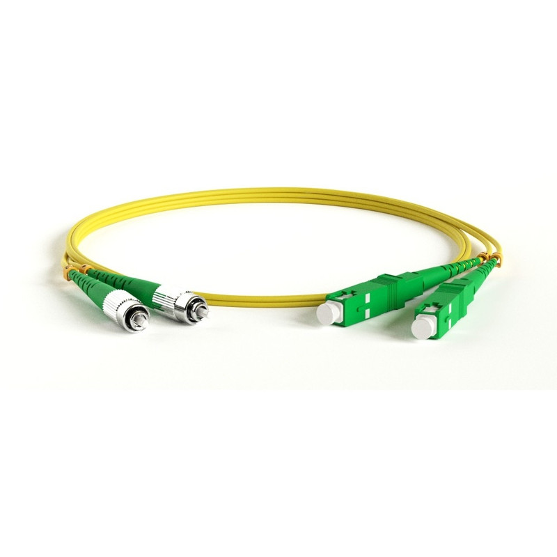 Hyperline FC-D2-9-FC/AR-SC/AR-H-5M-LSZH-YL Патч-корд волоконно-оптический (шнур) SM 9/125 (OS2), FC/APC-SC/APC, 2.0 мм, duplex, LSZH, 5 м