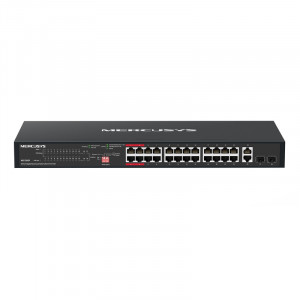 Mercusys MS128GP 28-портовый гигабитный монтируемый в стойку коммутатор с 24 портами PoE+