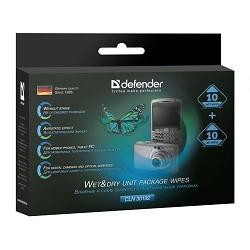 DEFENDER CLN 30192 Сухая и влажная салфетка для LCD монитор.(10+10)