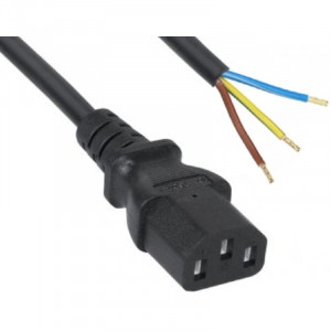 Кабель питания Filum FL-PC-C13-C2-2.5-BK ПВС-ВП 3x1.5 С13 - свободный конец, 220/250В, 10А, чёрный, 2.5м (1005445)