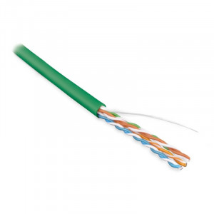 Hyperline UUTP4-C5E-S24-IN-LSZH-GN-100Кабель витая пара, неэкран. U/UTP, категория 5e, 4 пары (24 AWG), одножильный (solid), LSZH, нг(А)-HF, -20°C – +75°C, зеленый - гарантия: 15 лет компонентная, 25