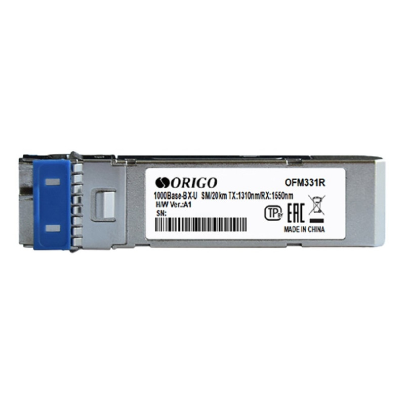 ORIGO OFM331R/20KM/A1A WDM SFP-трансивер, 1000Base-BX-U (Simplex LC), Tx: 1310нм, Rx: 1550нм, одномод, до 20км