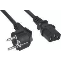 Кабель питания Filum ПВС-АП 3x1.0 CEE 7/7(Schuko) угловая  - C13, 220/250В, 10А, чёрный, 1.8м [FL-PC-SH90/C13-C1-1.8-BK]