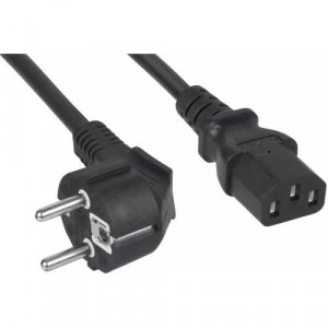 Кабель питания Filum ПВС-АП 3x1.0 CEE 7/7(Schuko) угловая  - C13, 220/250В, 10А, чёрный, 1.8м [FL-PC-SH90/C13-C1-1.8-BK]