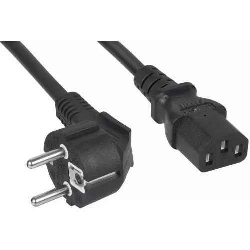 Кабель питания Filum ПВС-АП 3x1.0 CEE 7/7(Schuko) угловая  - C13, 220/250В, 10А, чёрный, 1.8м [FL-PC-SH90/C13-C1-1.8-BK]