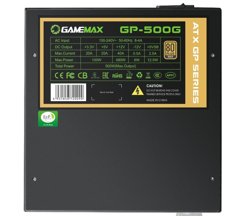 GameMax Блок питания ATX 500W GP-500G 80+ GOLD