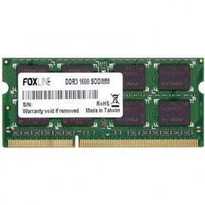 Foxline DDR3 SODIMM 8GB FL1600D3S11-8G (PC3-12800, 1600MHz)