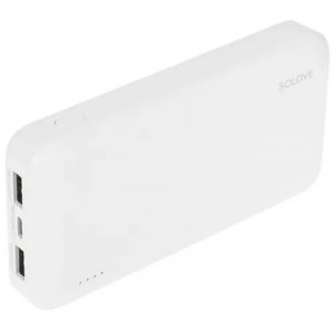 Внешний аккумулятор Power Bank Xiaomi (Mi) SOLOVE 20000mAh белый 18W Quick Charge 3.0. Dual USB с 2xUSB выходом