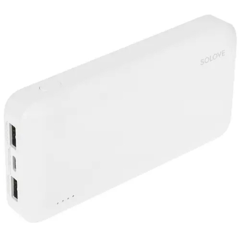 Внешний аккумулятор Power Bank Xiaomi (Mi) SOLOVE 20000mAh белый 18W Quick Charge 3.0. Dual USB с 2xUSB выходом