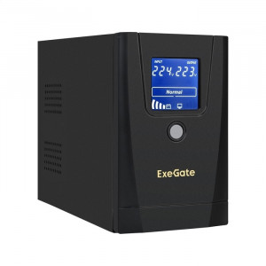 Exegate EX292787RUS ИБП ExeGate SpecialPro Smart LLB-1000.LCD.AVR.1SH.2C13 <1000VA/550W, LCD, AVR, 1*Schuko+2*C13, металлический корпус, Black>