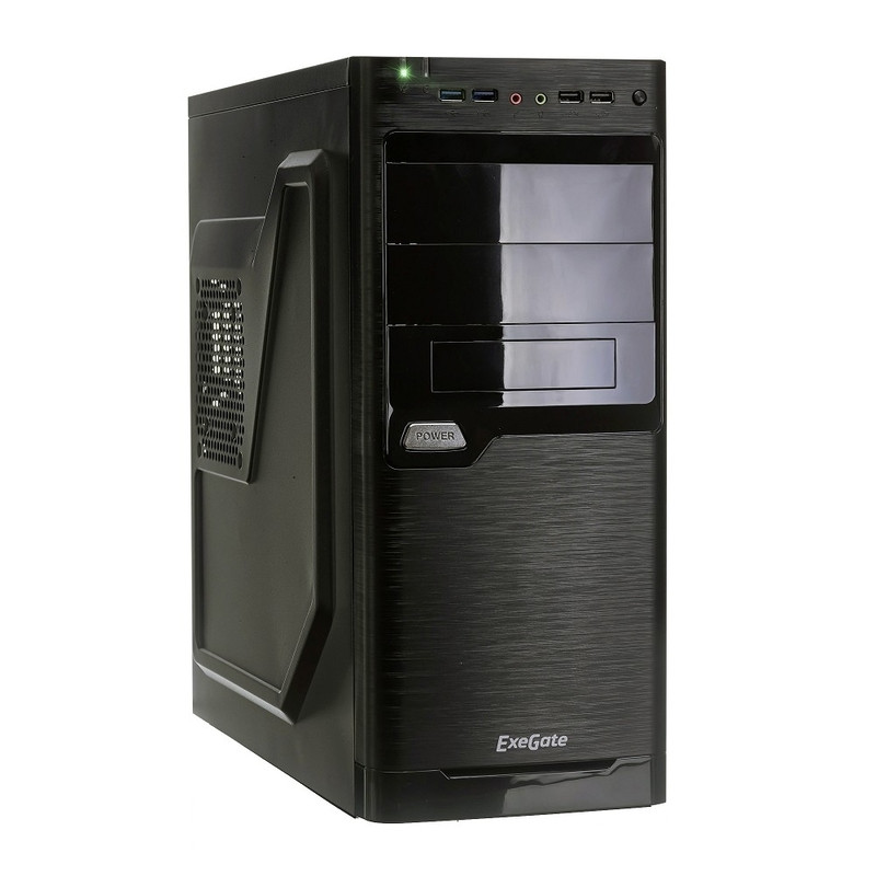 Exegate EX272726RUS Корпус MiditowerXP-330U Black, ATX, <XP350, Black,120mm>, 2*USB+2*USB3.0, Audio