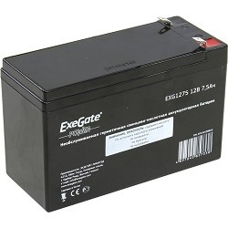 EXEGATE EP234538RUS Аккумуляторная батарея  Exegate EG7.5-12 / EXG1275, 12В 7.5Ач, клеммы F1 (универсальные)