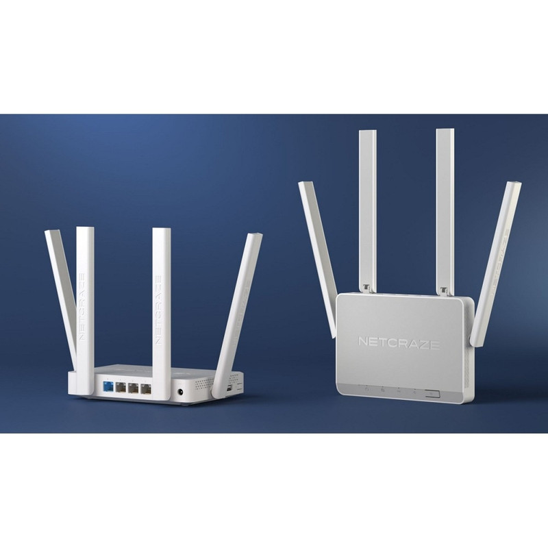 Netcraze Viva (NC-1913) Гигабитный интернет-центр с Mesh Wi-Fi 5 AC1200, 4-портовым Smart-коммутатором и многофункциональным портом USB Netcraze Viva (NC-1913) Гигабитный интернет-центр с Mesh Wi-Fi 5 AC1200, 4-портовым Smart-коммутатором и многофункциональным портом USB