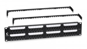 Cabeus PL2-48-Cat.6-Dual IDC Патч-панель 19" (2U), 48 портов RJ-45, категория 6, Dual IDC, с задним кабельным организатором