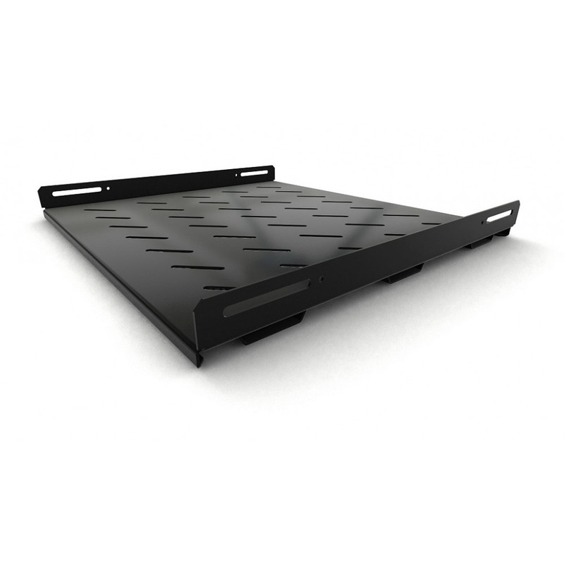 Hyperline TSH3M-450-RAL9004 Полка стационарная усиленная, глубина 450 мм, с боковым креплением, нагрузка до 50 кг, для шкафов серии TTB, TTBR, TTC2, TWB, TWM, TWFS, 485х450мм (ШхГ), цвет черный