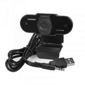 Exegate EX287387RUS Веб-камера ExeGate BlackView C615 FullHD (матрица 1/3" 2 Мп, 1920х1080, 1080P, 30fps, 4-линзовый объектив, шторка, USB, фиксированный фокус, микрофон с шумоподавлением, универсальн