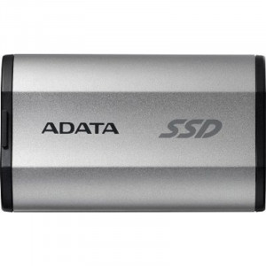 Твердотельный накопитель/ ADATA External SSD SD810, 1000GB, Type-C, USB 3.2 Gen2х2, up to R/W 2000/2000 MB/s, 72.7x44x12.2mm, Silver (5 лет)
