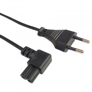 Кабель питания Filum FL-PC2.5-EU-C7A-3M CEE 7/16 - С7 угловая, 2х0.5, 220В, 2.5A, чёрный, 3м (1115459)