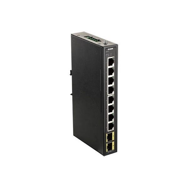 D-Link DIS-100G-10S/A2A Промышленный неуправляемый коммутатор с 8 портами 10/100/1000Base-T и 2 портами 1000Base-X SFP