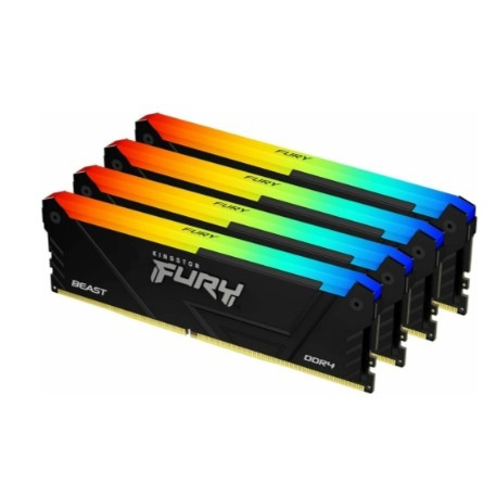 Память оперативная/ Kingston 128GB 3200MT/s DDR4 CL16 DIMM (Kit of 4) FURY Beast RGB