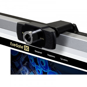 Exegate EX287378RUS Веб-камера ExeGate BusinessPro C922 HD Tripod (матрица 1/3" 1,3 Мп, 1280х720, 720P, 30fps, 4-линзовый объектив, USB, микрофон с шумоподавлением, универсальное крепление, штатив Fle