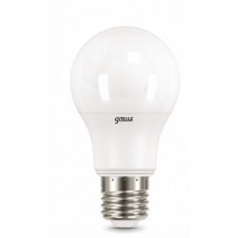 GAUSS 102502107 Светодиодная лампа LED A60 E27 7W 680lm 3000K 1/10/50 