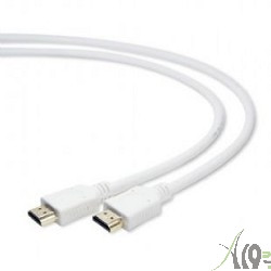 Кабель HDMI Gembird/Cablexpert, 1м, v1.4, 19M/19M, белый, позол.разъемы, экран, пакет (CC-HDMI4-W-1M)