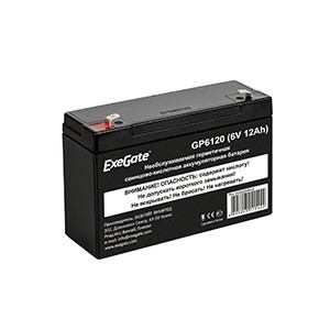 Exegate EX282954RUS Exegate EX282954RUS Аккумуляторная батарея ExeGate GP6120 (6V 12Ah), клеммы F1