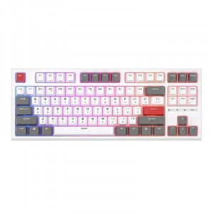 Клавиатура RK-R87 проводная WhiteGrayRed, линейные свитчи RK Red
