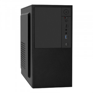 Exegate EX299251RUS Корпус Minitower ExeGate BAA-308UC-UNS500 (mATX, БП UNS500 с вент. 12см, 1*USB+1*USB3.0+1*TypeC, HD Audio, черный)