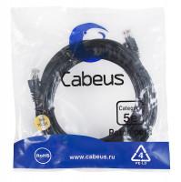 Cabeus PC-UTP-RJ45-Cat.5e-5m-BK-LSZH Патч-корд U/UTP, категория 5е, 2xRJ45/8p8c, неэкранированный, черный, LSZH, 5м Cabeus PC-UTP-RJ45-Cat.5e-5m-BK-LSZH Патч-корд U/UTP, категория 5е, 2xRJ45/8p8c, неэкранированный, черный, LSZH, 5м