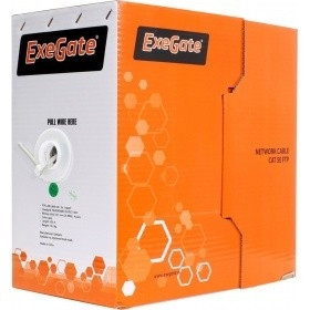 Exegate EX264556RUS Кабель UTP 4 пары кат.5e Exegate чистая 100% медь, бухта 305м, серый,  PVC