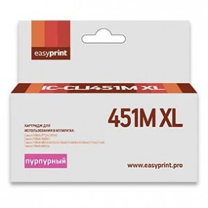 Easyprint CLI-451M XL Картридж IC-CLI451M XL для Canon PIXMA iP7240/MG5440/6340, пурпурный, с чипом Easyprint CLI-451M XL Картридж IC-CLI451M XL для Canon PIXMA iP7240/MG5440/6340, пурпурный, с чипом