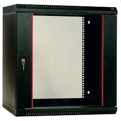ЦМО! Шкаф телеком. настенный разборный 12U (600х350) дверь стекло,цвет черный (ШРН-Э-12.350-9005) (1 коробка)