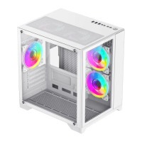 GameMax Корпус Infinity Mini White без БП (MICRO ATX, Белый, 1*USB 3.0, 2*USB 2.0, Зак. стекло)