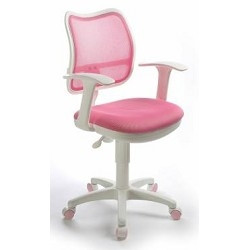 Бюрократ CH-W797/PK/TW-13A кресло (спинка сетка розовый сиденье розовый TW-13A колеса белый/розовый)
