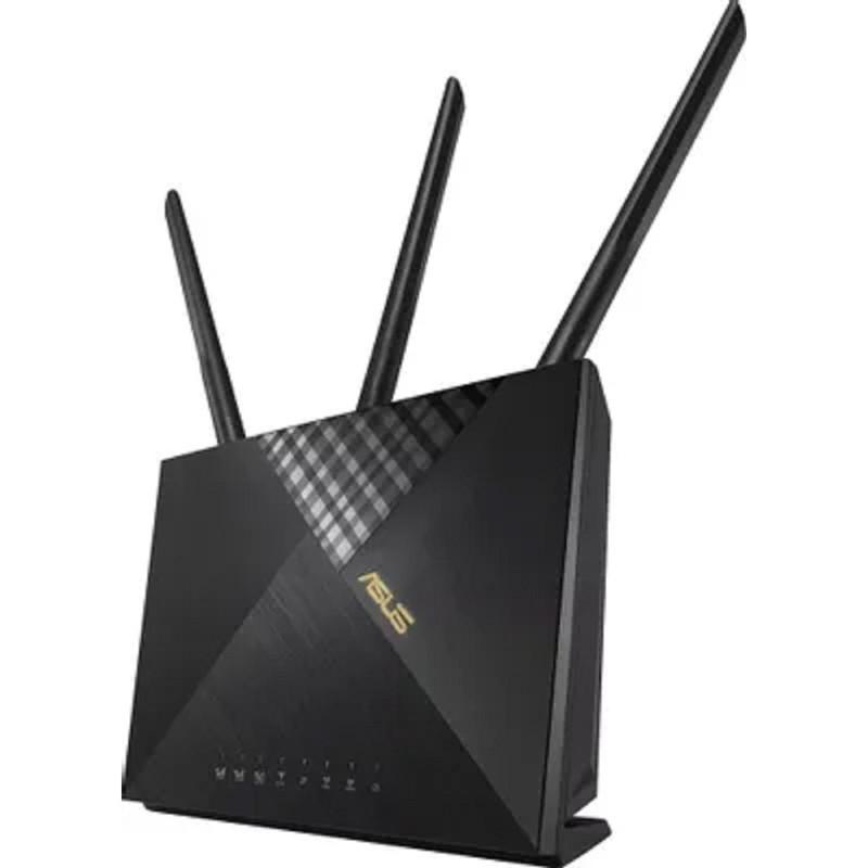ASUS 4G-AX56 Роутер беспроводной  2G, 3G, 4G, 300 Мбит/с, Wi-Fi 802.11, n, ac, ax, 5 ГГц, 2.4 ГГц, 4 LAN, SIM-слот, 3 внешние антенны, черный