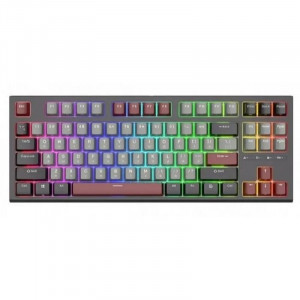 Клавиатура RK-R87 проводная BlackGrayRed, тактильные свитчи RK Brown