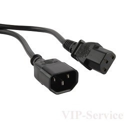 Telecom Кабель (TP020-IEC320-C13/C14-3.0-BK) монитор - компьютер (UPS -> устройство) 220V 3м [6926123461303]
