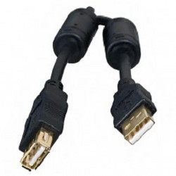 5bites Проф. Кабель 5bites UC5011-018A USB2.0, AM/AF, зол.разъемы, ферр.кольца, 1.8м., черный