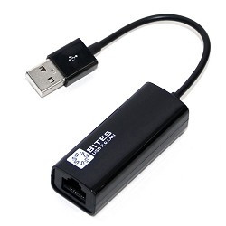 5bites Кабель-адаптер 5bites UA2-45-02BK USB2.0 -> RJ45 10/100 Мбит/с, 10см