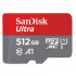 Micro SecureDigital 512GB SanDisk Ultra Class 10, UHS-I, R 150 МБ/с, <SDSQUAC-512G-GN6MN> адаптер на SD Micro SecureDigital 512GB SanDisk Ultra Class 10, UHS-I, R 150 МБ/с, <SDSQUAC-512G-GN6MN> адаптер на SD
