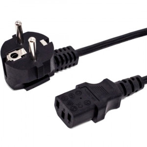 Кабель питания Filum ПВС-АП 3x0.75 CEE 7/7(Schuko) угловая  - C13, 220/250В, 10А, чёрный, 1.8м[FL-PC-SH90/C13-C-1.8-BK]