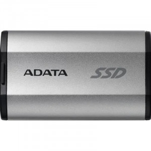Твердотельный накопитель/ ADATA External SSD SD810, 4000GB, Type-C, USB 3.2 Gen2х2, up to R/W 2000/2000 MB/s, 72.7x44x12.2mm, Silver (5 лет)